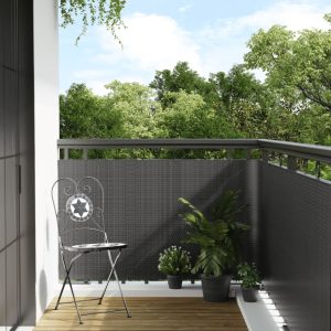 Paravento Da Balcone Antracite 600x80 Cm In Polyrattan