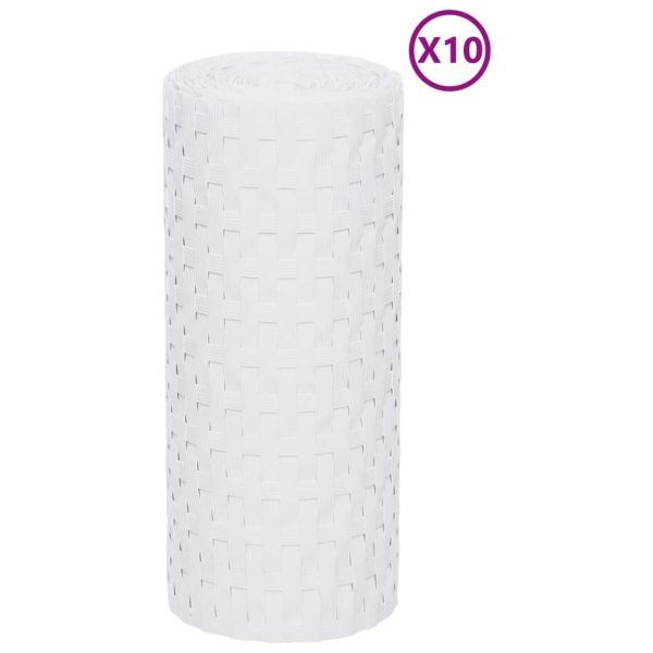 Schermi Da Balcone 10 Pz Bianchi 255x19 Cm In Polyrattan - Image 3
