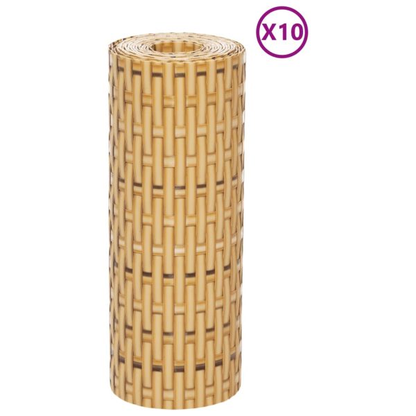 Schermi Da Balcone 10 Pz Marrone Chiaro 255x19 Cm In Polyrattan - Image 3
