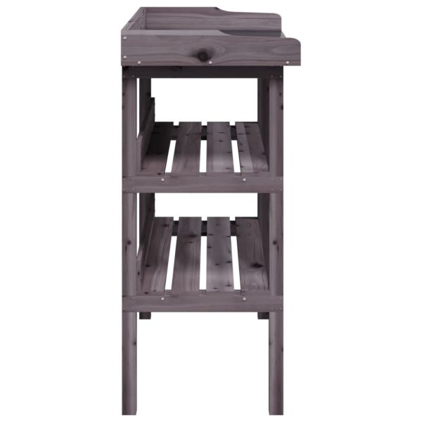 Tavolo Piante Ripiani Grigio 78x38x,82,5cm Legno Massello Abete - Image 5