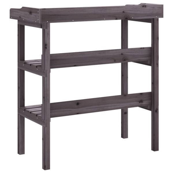 Tavolo Piante Ripiani Grigio 78x38x,82,5cm Legno Massello Abete - Image 6