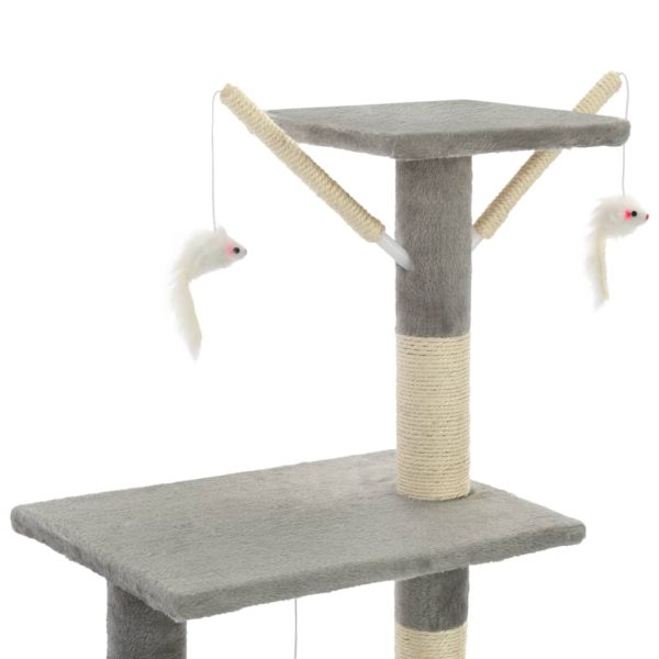 Albero Per Gatti Con Tiragraffi In Sisal 138 Cm Grigio - Image 6