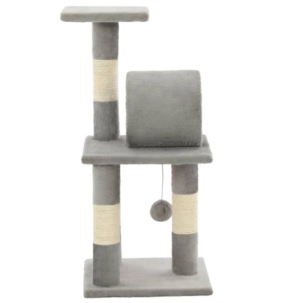 Albero Per Gatti Con Tiragraffi In Sisal 65 Cm Grigio - Image 4