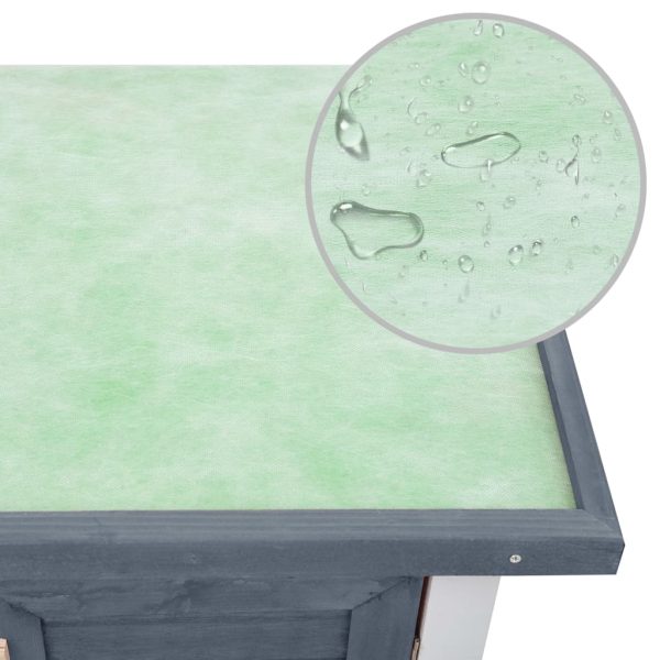 Conigliera Per Esterni Con 4 Porte Grigia In Legno - Image 6