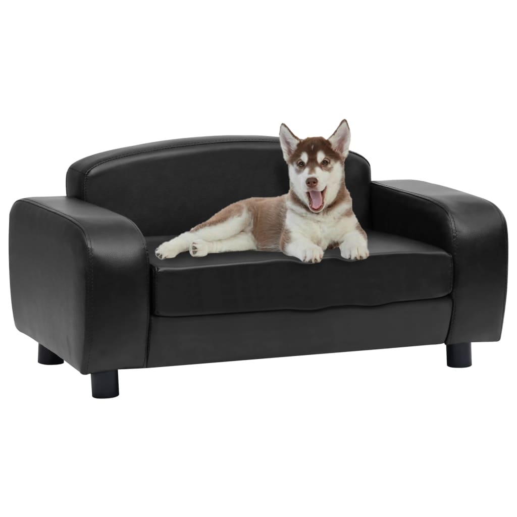 Divano Per Cani Nero 80x50x40 Cm In Similpelle