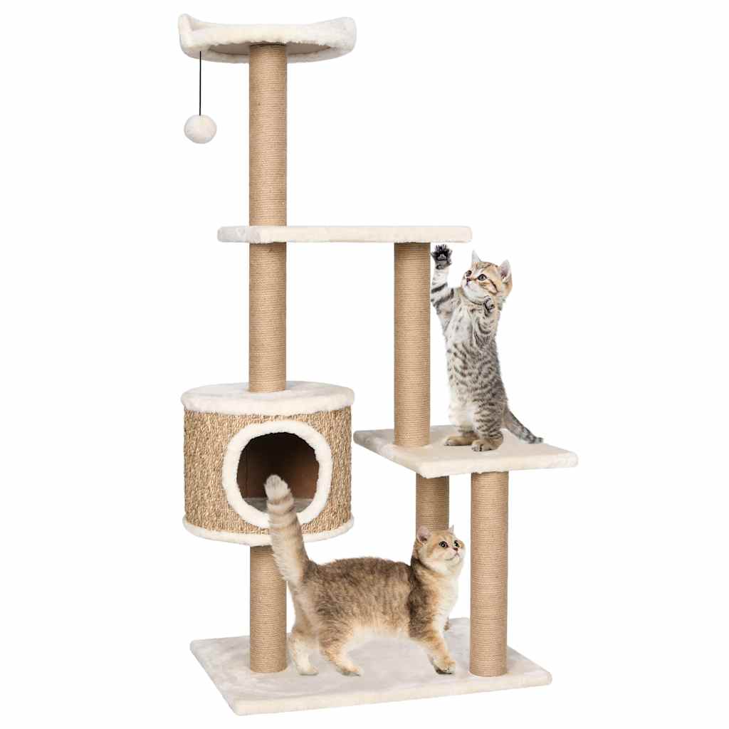 Albero Per Gatti Con Palo Tiragraffi 123 Cm In Giunco