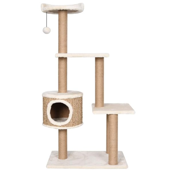 Albero Per Gatti Con Palo Tiragraffi 123 Cm In Giunco - Image 3