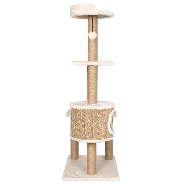 Albero Per Gatti Con Palo Tiragraffi 123 Cm In Giunco - Image 4