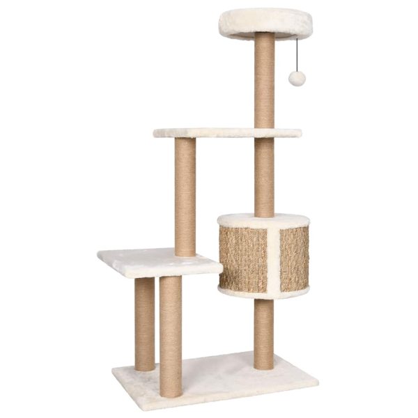 Albero Per Gatti Con Palo Tiragraffi 123 Cm In Giunco - Image 5