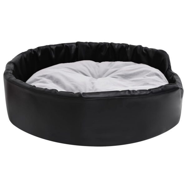 Lettino Per Cani Nero E Grigio 90x79x20 Cm Peluche E Similpelle - Image 4