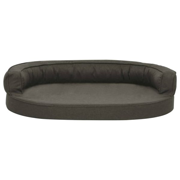 Materasso Ergonomico Per Cani 75x53cm Effetto Lino Grigio Scuro - Image 3