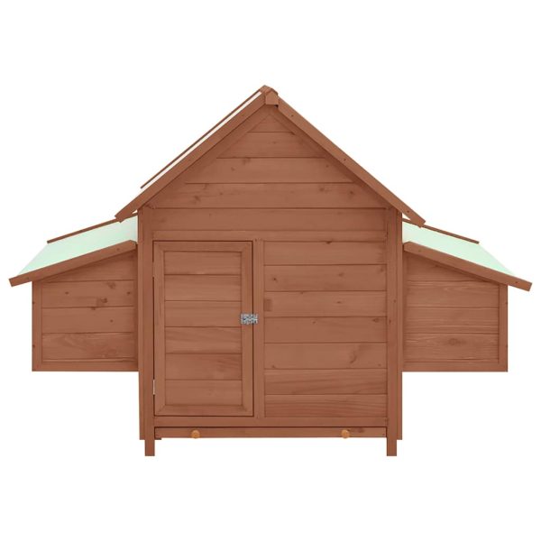 Pollaio Moka E Bianco 150x96x110 Cm Legno Massello Di Abete - Image 3