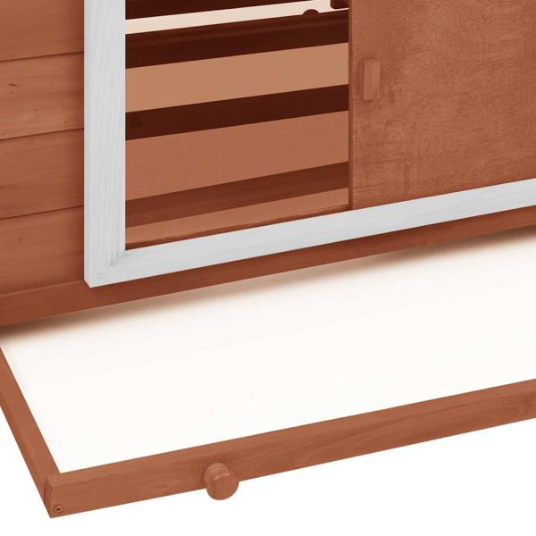 Pollaio Moka E Bianco 150x96x110 Cm Legno Massello Di Abete - Image 5