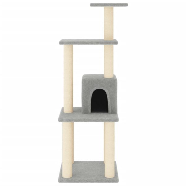 Albero Per Gatti Con Tiragraffi In Sisal Grigio Chiaro 105 cm - Image 3