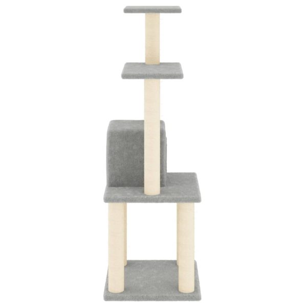 Albero Per Gatti Con Tiragraffi In Sisal Grigio Chiaro 105 cm - Image 4