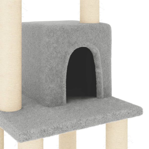 Albero Per Gatti Con Tiragraffi In Sisal Grigio Chiaro 105 cm - Image 5