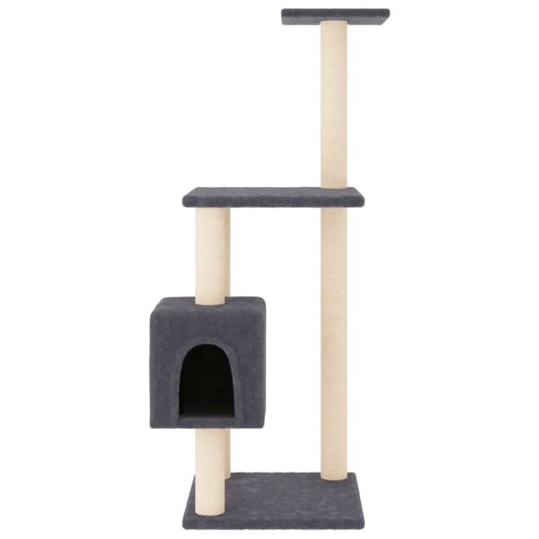 Albero Per Gatti Con Tiragraffi In Sisal Grigio Scuro 104 cm - Image 3