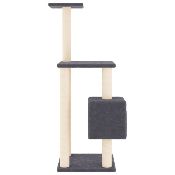 Albero Per Gatti Con Tiragraffi In Sisal Grigio Scuro 104 cm - Image 4
