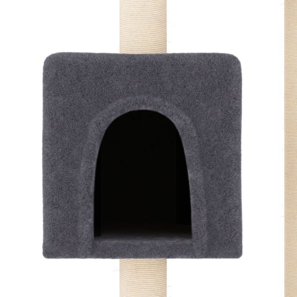 Albero Per Gatti Con Tiragraffi In Sisal Grigio Scuro 104 cm - Image 5