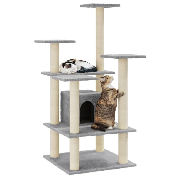Albero Per Gatti Con Tiragraffi In Sisal Grigio Chiaro 110 cm - Image 3