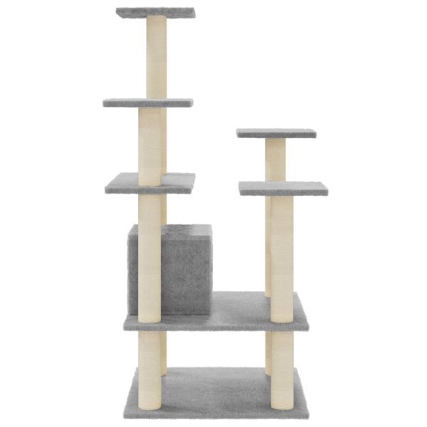 Albero Per Gatti Con Tiragraffi In Sisal Grigio Chiaro 110 cm - Image 5