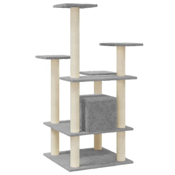 Albero Per Gatti Con Tiragraffi In Sisal Grigio Chiaro 110 cm - Image 6