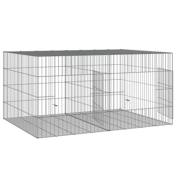 Conigliera Con 2 Pannelli 110x79x54 Cm Ferro Zincato - Image 4