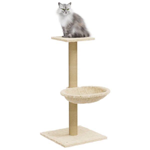 Albero Per Gatti Con Palo Tiragraffi In Sisal Crema 74 cm - Image 3