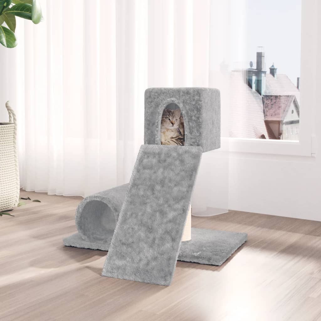 Albero Per Gatti Con Tiragraffi In Sisal Grigio Chiaro 59 cm