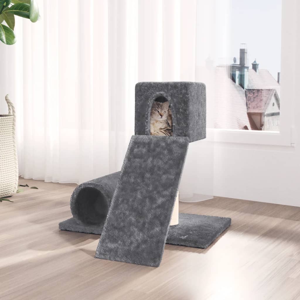 Albero Per Gatti Con Tiragraffi In Sisal Grigio Scuro 59 cm
