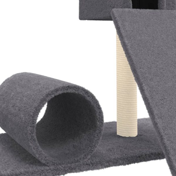 Albero Per Gatti Con Tiragraffi In Sisal Grigio Scuro 59 cm - Image 6