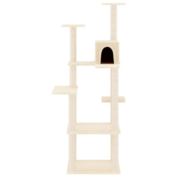 Albero Per Gatti Con Tiragraffi In Sisal Crema 153 cm - Image 3