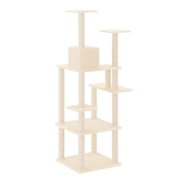 Albero Per Gatti Con Tiragraffi In Sisal Crema 153 cm - Image 5