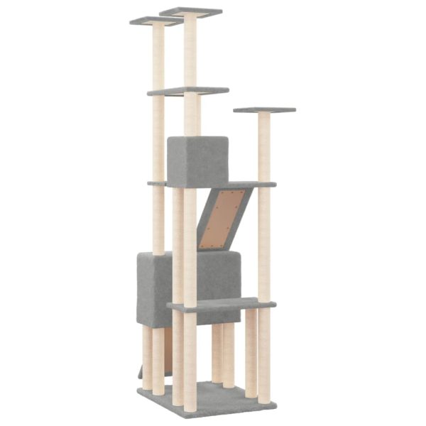 Albero Per Gatti Con Tiragraffi In Sisal Grigio Chiaro 190 cm - Image 5