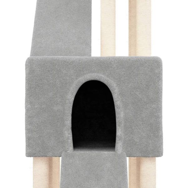 Albero Per Gatti Con Tiragraffi In Sisal Grigio Chiaro 190 cm - Image 6