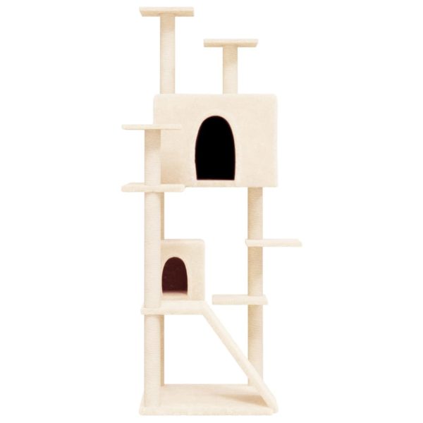 Albero Per Gatti Con Tiragraffi In Sisal Crema 153 cm - Image 3