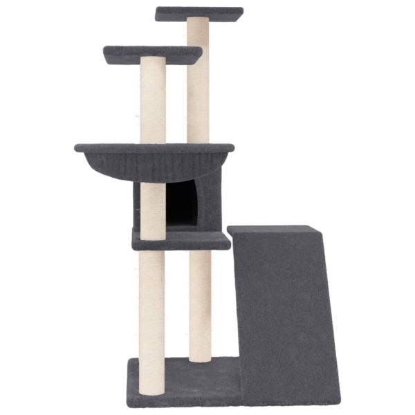 Albero Per Gatti Con Tiragraffi In Sisal Grigio Scuro 94 cm - Image 3