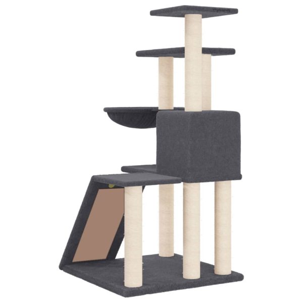 Albero Per Gatti Con Tiragraffi In Sisal Grigio Scuro 94 cm - Image 5