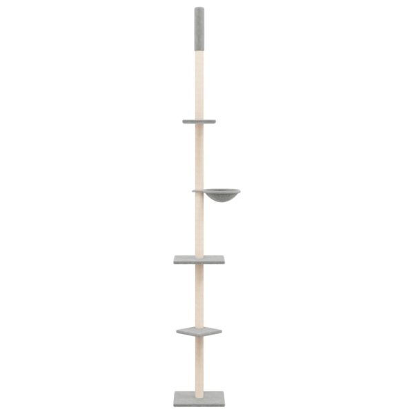 Albero Per Gatti Pavimento Soffitto Grigio Chiaro 263,5-289,5cm - Image 3