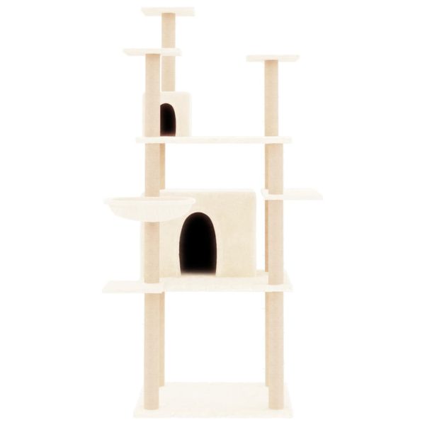 Albero Per Gatti Con Tiragraffi In Sisal Crema 166 cm - Image 3