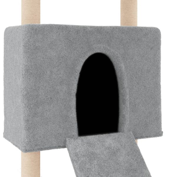Albero Per Gatti Con Tiragraffi In Sisal Grigio Chiaro 153 cm - Image 6