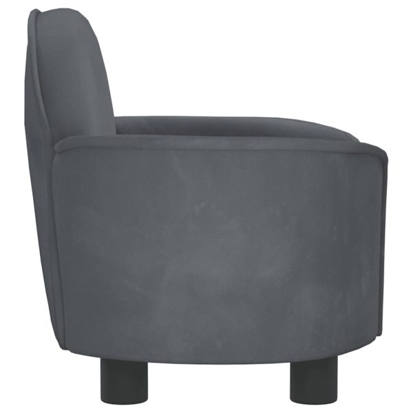 Lettino Per Cani Grigio Scuro 66x40x45 Cm In Velluto - Image 4