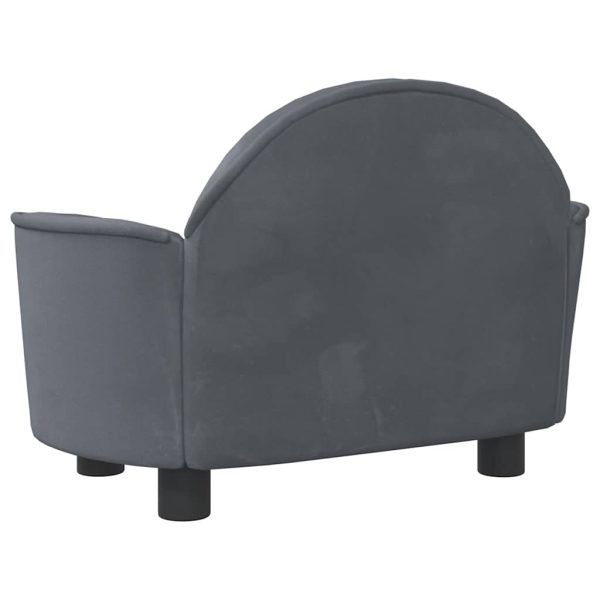 Lettino Per Cani Grigio Scuro 66x40x45 Cm In Velluto - Image 5