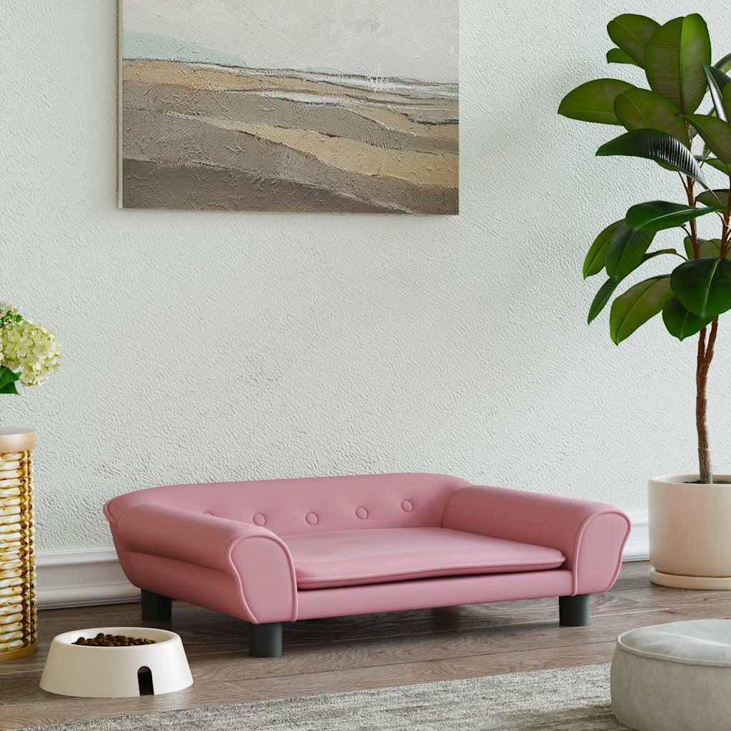 Lettino Per Cani Rosa 70x48x22 Cm In Velluto