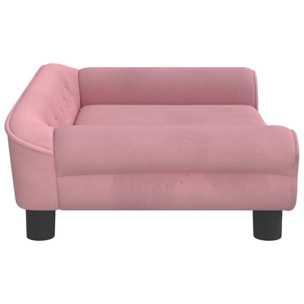 Lettino Per Cani Rosa 70x48x22 Cm In Velluto - Image 4