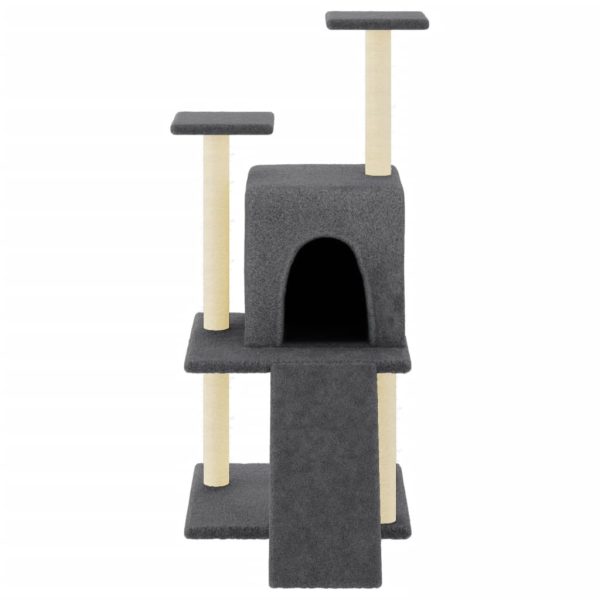 Albero Per Gatti Con Tiragraffi In Sisal Grigio Scuro 110 cm - Image 3