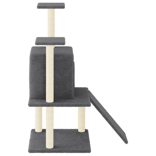 Albero Per Gatti Con Tiragraffi In Sisal Grigio Scuro 110 cm - Image 4