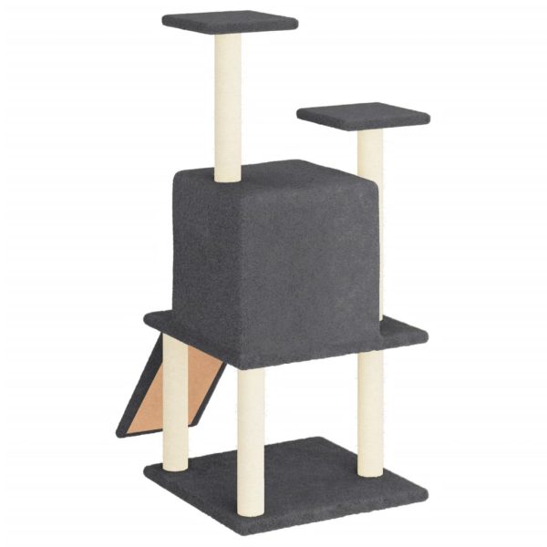 Albero Per Gatti Con Tiragraffi In Sisal Grigio Scuro 110 cm - Image 5