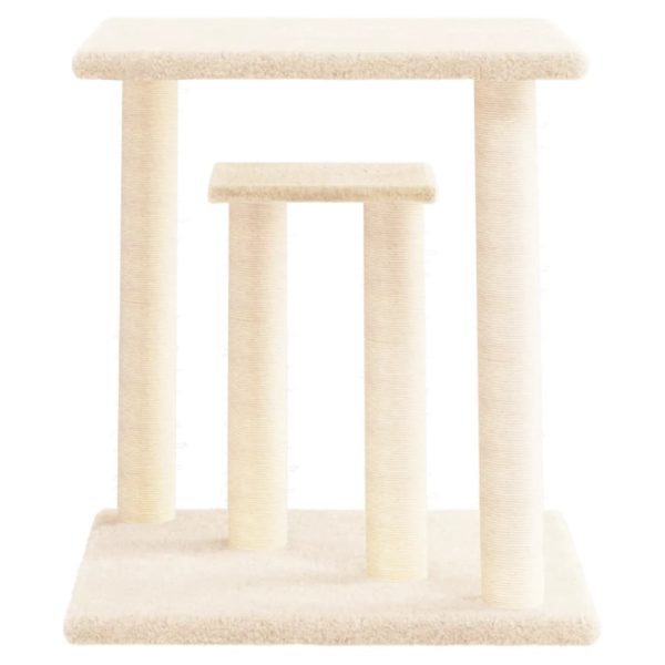 Pali Tiragraffi Per Gatti Con Piattaforme Crema 50 cm - Image 3