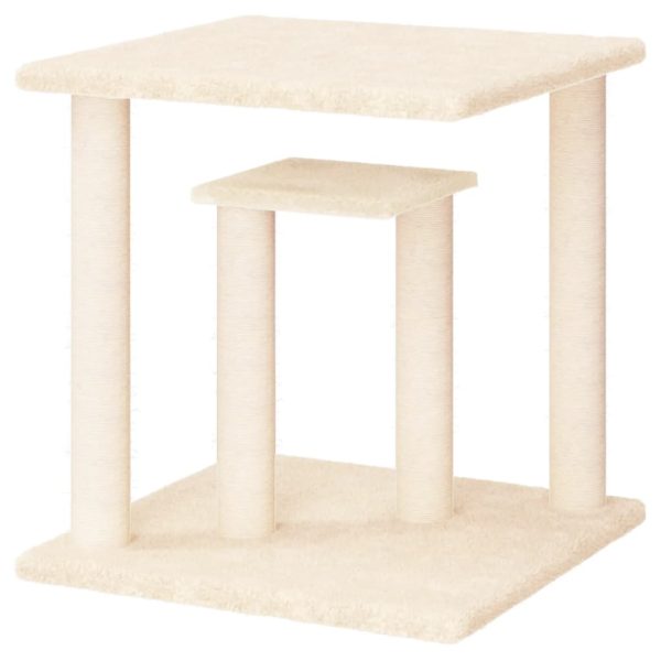 Pali Tiragraffi Per Gatti Con Piattaforme Crema 50 cm - Image 4